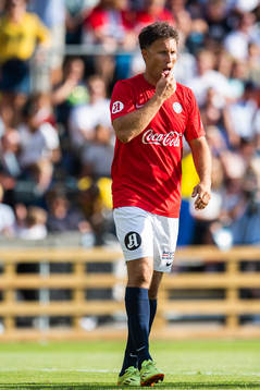 Ronny Johnsen of Norway looks dejected