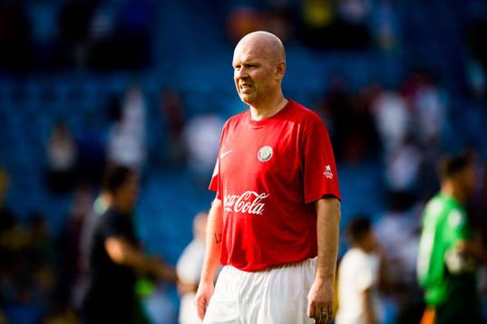 Henning Berg of Norway looks dejected