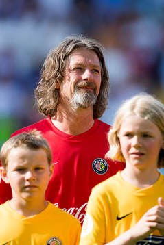 Erik Mykland of Norwayahead of the Omkampen match between