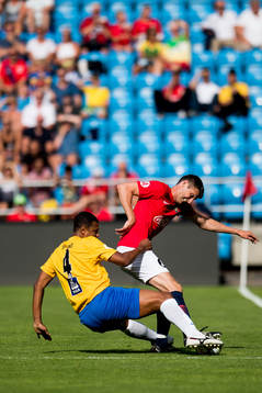 Junior Baiano of Brazil and Tore André Flo of Norway