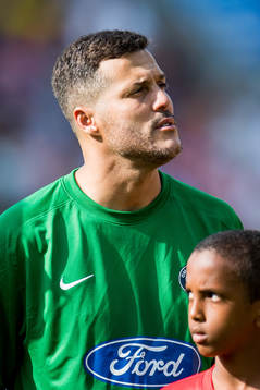 Goalkeeper Julio Cesar of Brazil