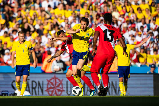 Albin Ekdal of Sweden with the ball