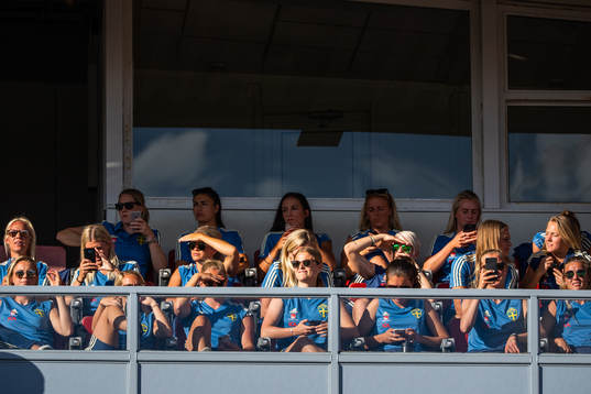 The Swedish Women´s National Team in football watches the