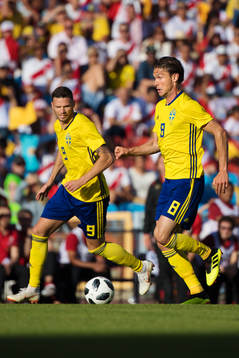 Marcus Berg and Albin Ekdal of Sweden