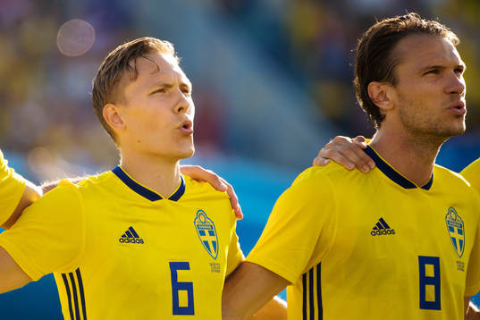Ludwig Augustinsson and Albin Ekdal of Sweden