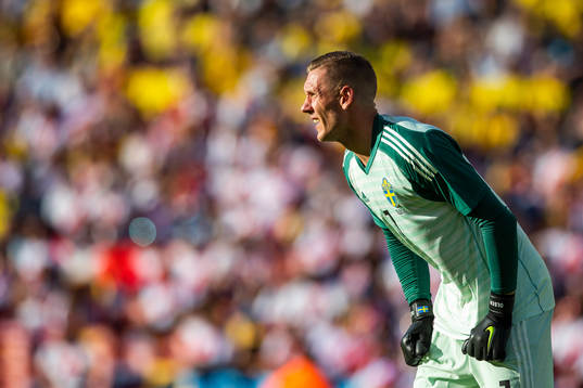 goalkeeper Robin Olsen of Sweden