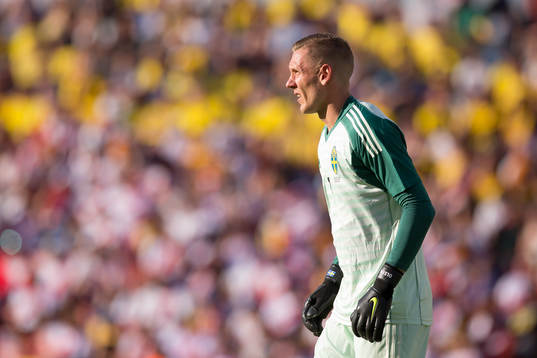 Goalkeeper Robin Olsen of Sweden