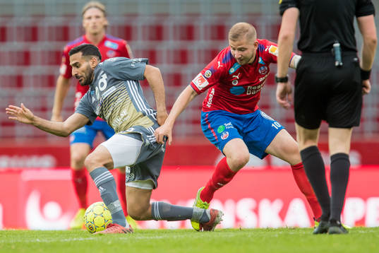 Degerfors Sargon Abraham och Helsingborgs Darijan Bojanic