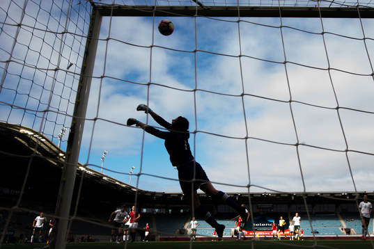 Goalkeeper Marie Hourihan of Ireland with a save
