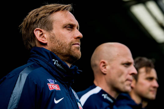 Martin Sjögren, head coach of Norway, Anders Jacobson,