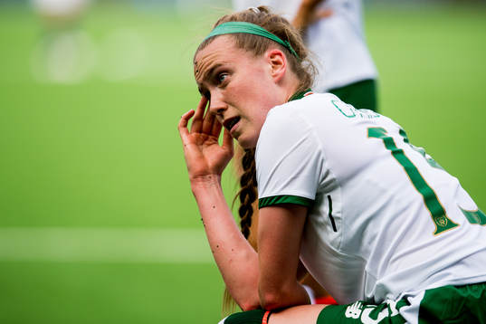 Claire O’Riordan of Ireland looks dejected