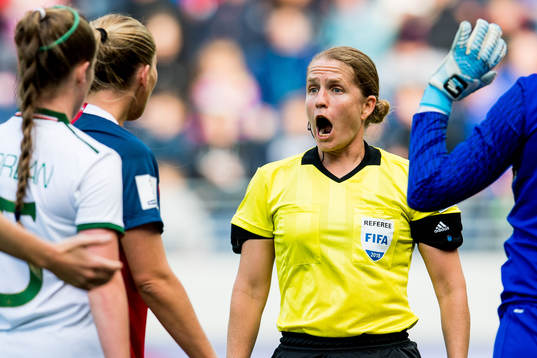 Referee Esther Staubli of Switzerland