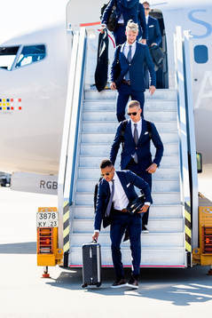Martin Olsson, goalkeeper Karl-Johan Johnsson and Filip