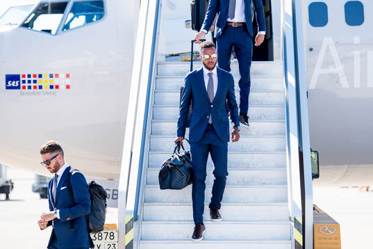 Marcus Rohdén and Isaac Kiese Thelin of Sweden disembark