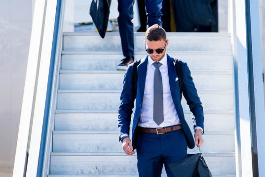 Marcus Berg of Sweden disembarks the plane when the Swedish