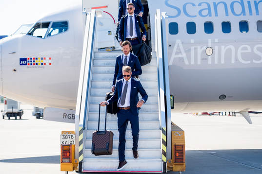 Ola Toivonen, Gustav Svensson and Marcus Berg of Sweden