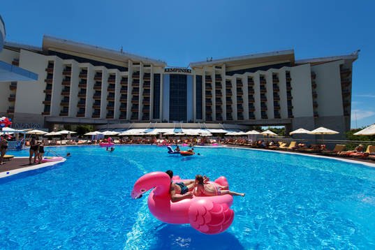 A swimming pool at the Kempinski Hotel