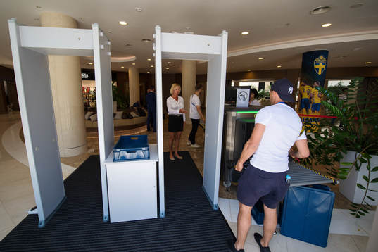 Security screening devices at the Kempinski Hotel