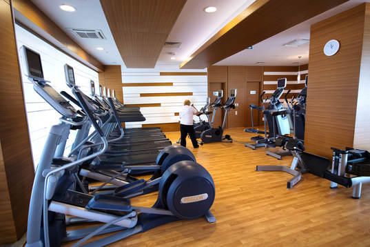 A gym inside the Kempinski Hotel