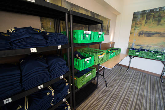 Storage for clothes and utilities at Kempinski Hotel