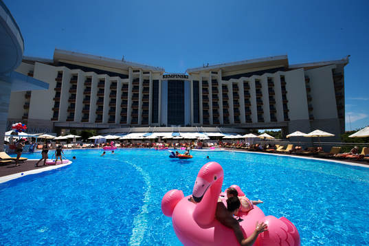 A swimming pool at the Kempinski Hotel