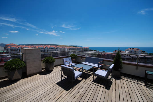 A terrace at Kempinski Hotel