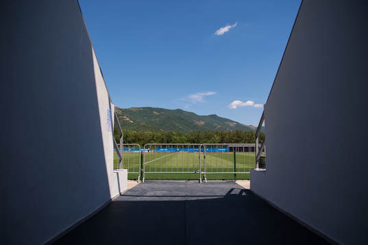 General view of the football field at Spartak Stadium