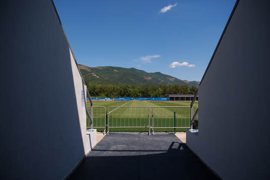 General view of the football field at Spartak Stadium