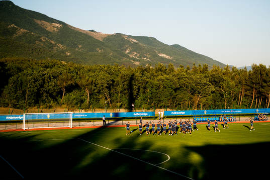 General view of the Swedish national football team