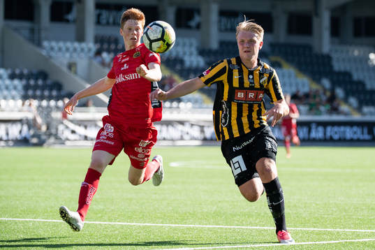 Häckens Teodor Wålemark och Elfsborgs Jesper Sandberg