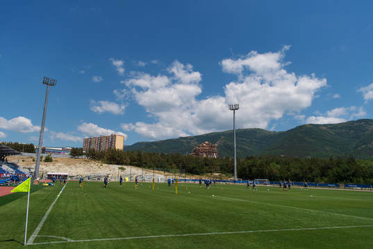 General view of the Swedish national football team's