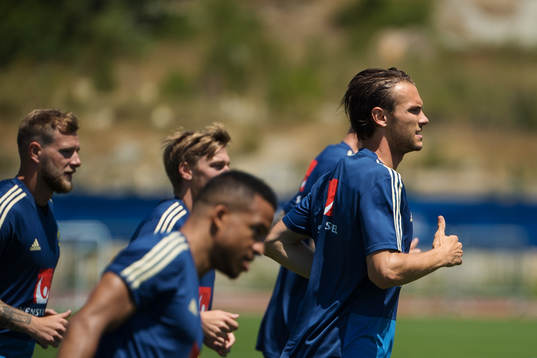 Albin Ekdal of the Swedish national football team at a