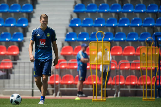 Viktor Claesson of the Swedish national football team at a