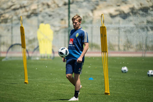 Emil Forsberg of the Swedish national football team at a