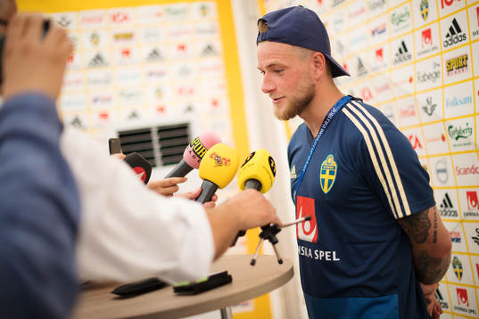 John Guidetti of the Swedish national football team is