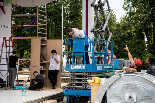 Construction work nearby Luzhniki Stadium