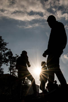 People walks the in the sun