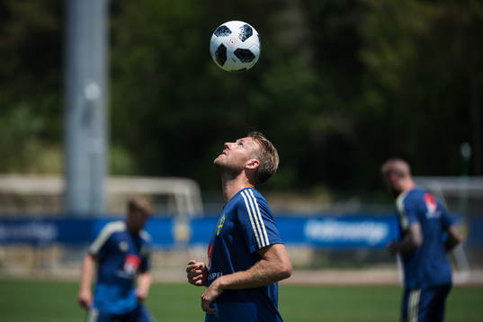 Ola Toivonen of the Swedish national football team at a