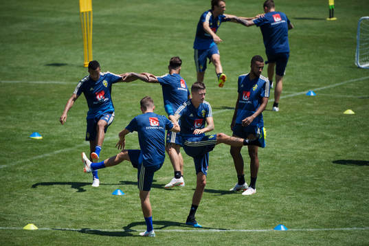 Mikael Lustig of the Swedish national football team at a