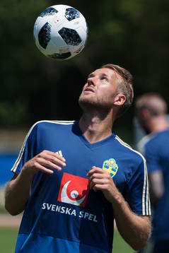 Ola Toivonen of the Swedish national football team at a