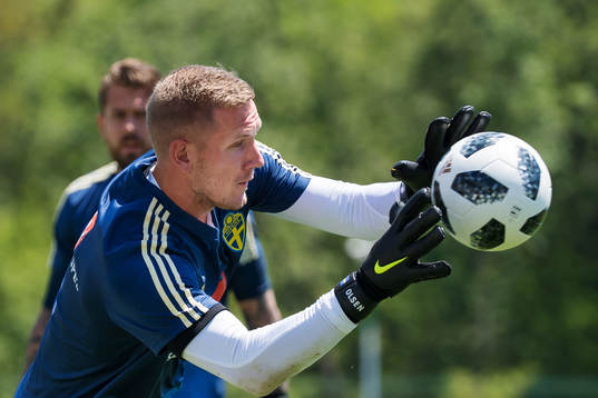 Goalkeeper Robin Olsen of the Swedish national football