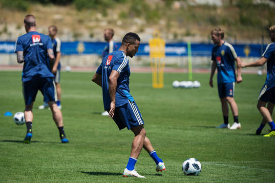 Martin Olsson of the Swedish national football team at a