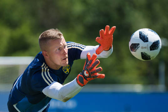 Goalkeeper Karl-Johan Johnsson of the Swedish national