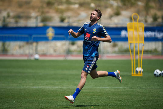 Marcus Rohdén of the Swedish national football team at a