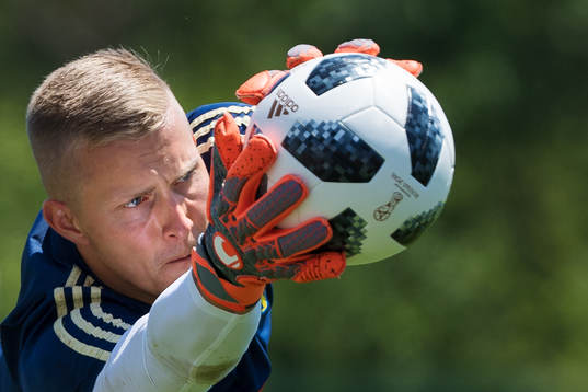 Goalkeeper Karl-Johan Johnsson of the Swedish national