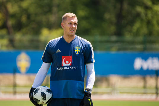 Goalkeeper Robin Olsen of the Swedish national football
