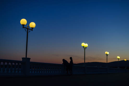 City life in Gelendzhik of the Krasnodar region in Russia,