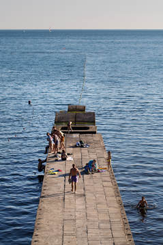 City life in Gelendzhik of the Krasnodar region in Russia,