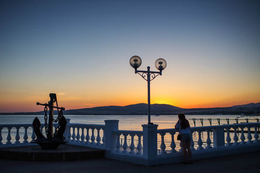City life in Gelendzhik of the Krasnodar region in Russia,