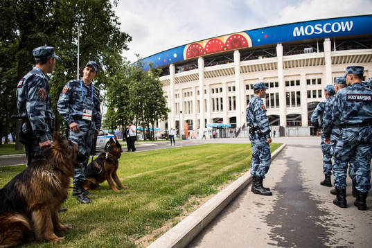 Military outside Luzhniki Stadium prior the FIFA World Cup